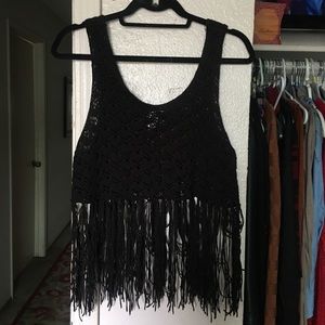 Black Knitted top cover up !